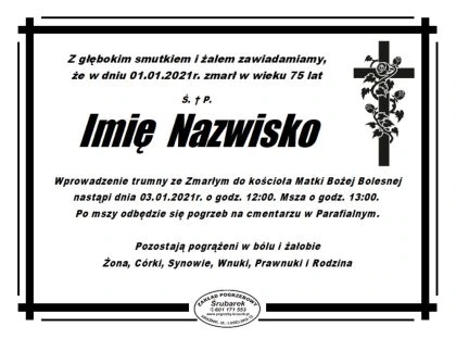 Wzory klepsydr pogrzebowych